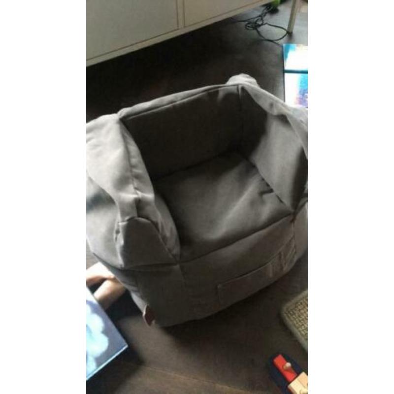 Jollein kinderfauteuil beanbag stonewashed canvas grijs