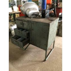 Metalen werkbank industrieel kookeiland 2 zijdig dressoir