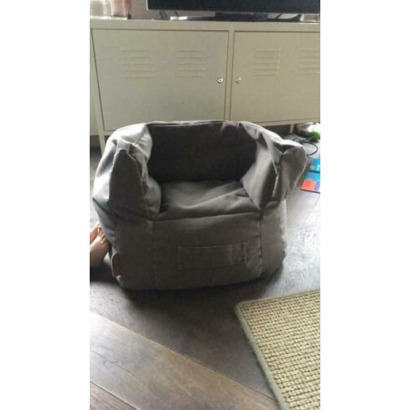 Jollein kinderfauteuil beanbag stonewashed canvas grijs