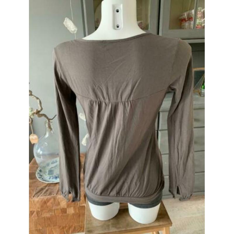 Bruine top longsleeve van Sutherland maat XXS