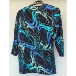 AFIBEL zwart/blauw/zeegroen/lila glitter top mt 38