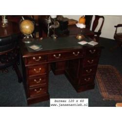 Bureau buro chesterfield mahonie noten teak nu v.a. €454,55