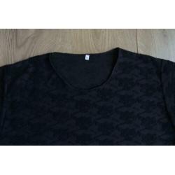 zwart dames shirt / top M patroon stof zwart lange mouwen
