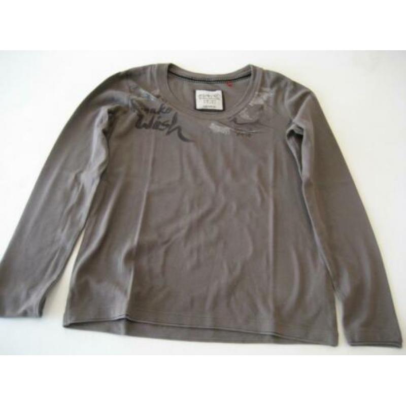 Esprit shirt met lange mouw, bruin. Maat M. nieuw 27022020