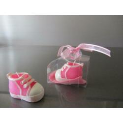 bedankje 19 bedankjes-super leuke roze schoentjes kaarsen in