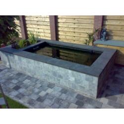 hardsteen vijverrand Spotted Blue 100x15x3 cm gezoet / facet