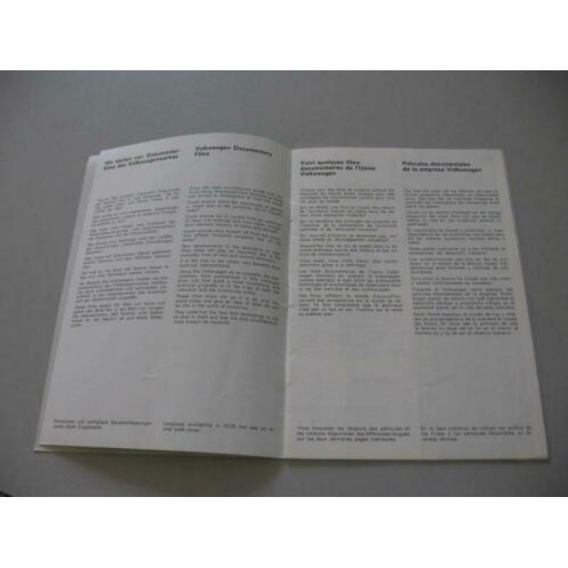 VW 123 Volkswagen Film-catalogus 24 bladzijden