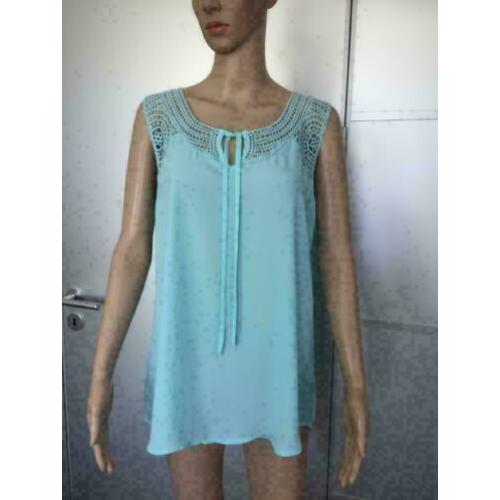 D437 ESQUALO maat 42=L blouse top licht-blauw