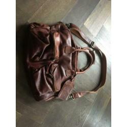 Cowboysbag luiertas cognac met verschoonmatje