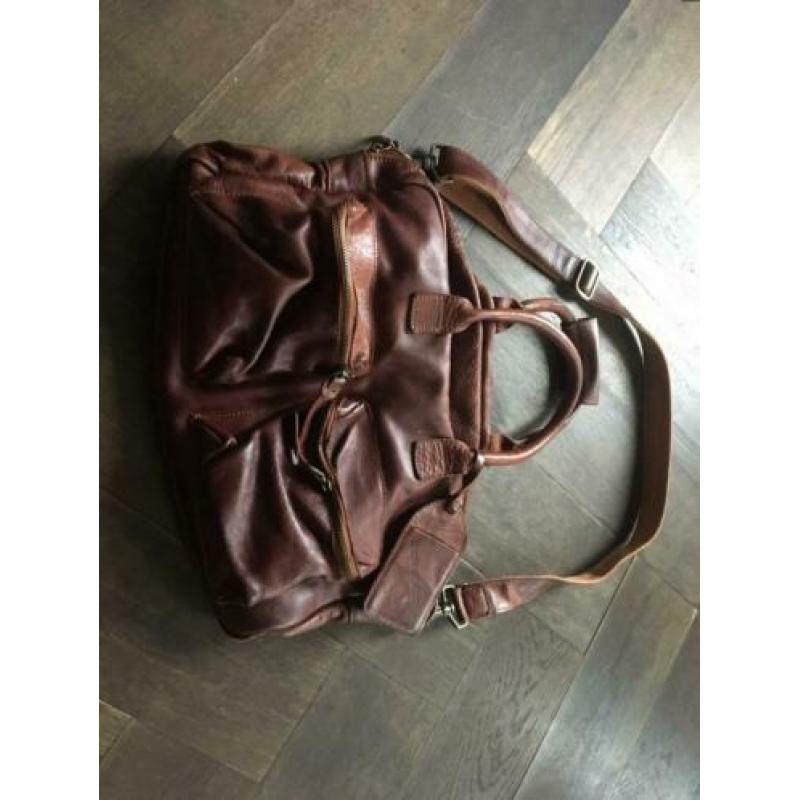 Cowboysbag luiertas cognac met verschoonmatje