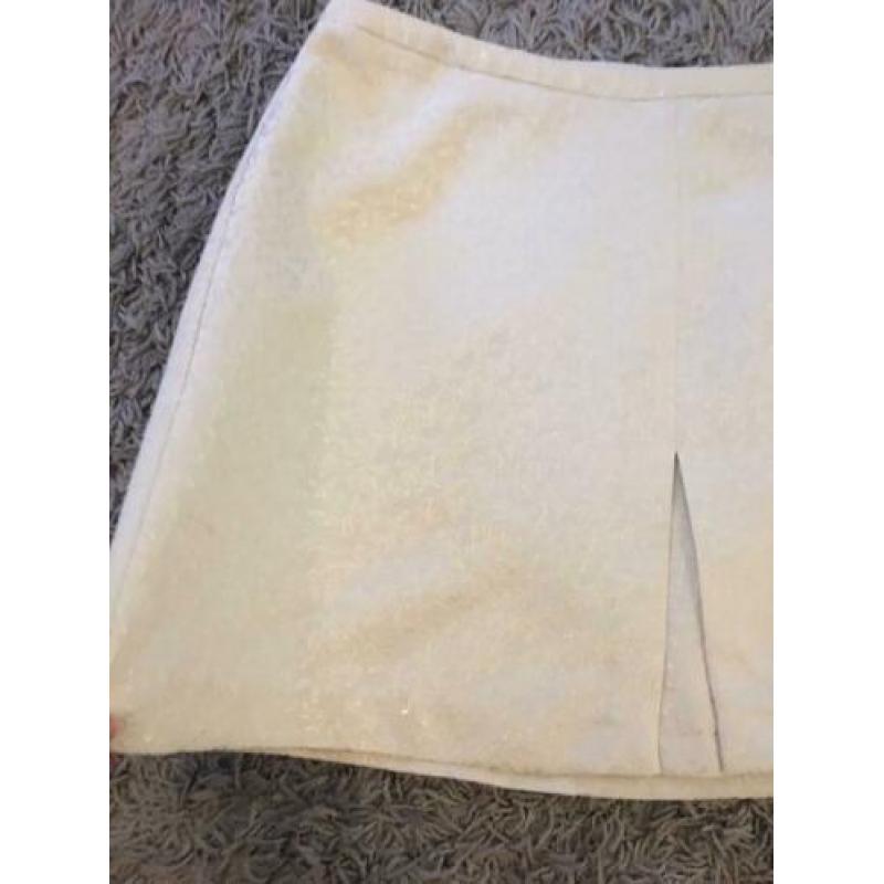 Zara feestelijke rok barok beige goud gloed l 42 zgan