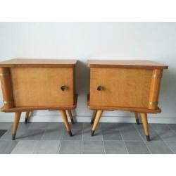 Vintage nachtkastjes kast design Mid Century