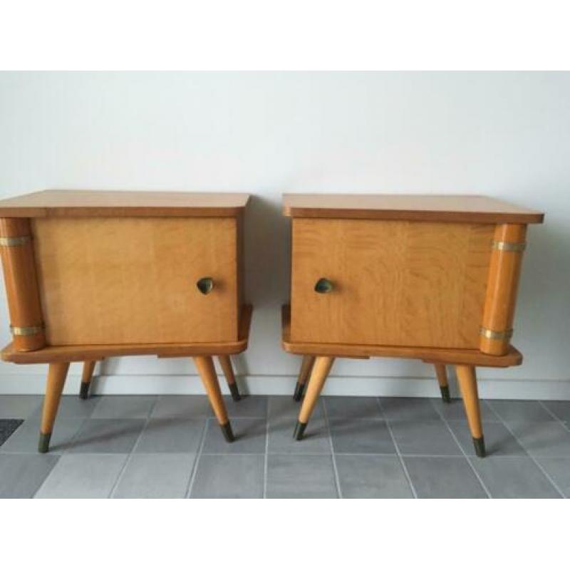 Vintage nachtkastjes kast design Mid Century