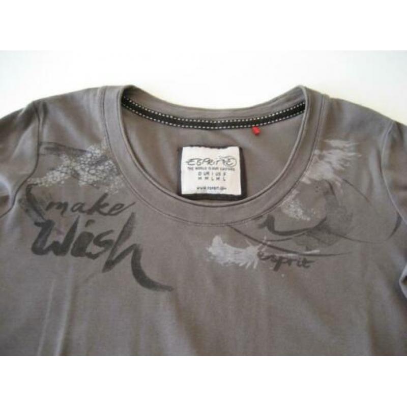 Esprit shirt met lange mouw, bruin. Maat M. nieuw 27022020