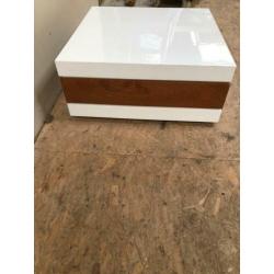 Salontafel massief hout wit hoogglans