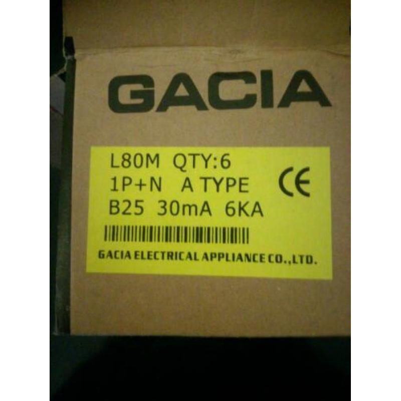 Te koop nieuwe Gacia aardlekschakelaar.