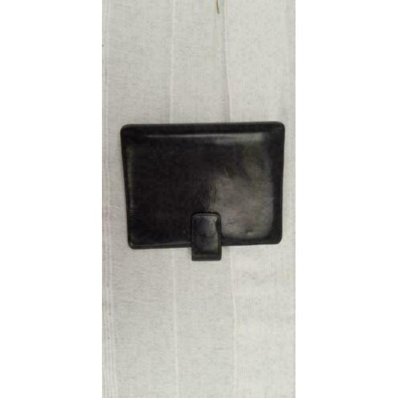 D302: LUGANO zwart leder agenda organizer papier: 80x125 mm
