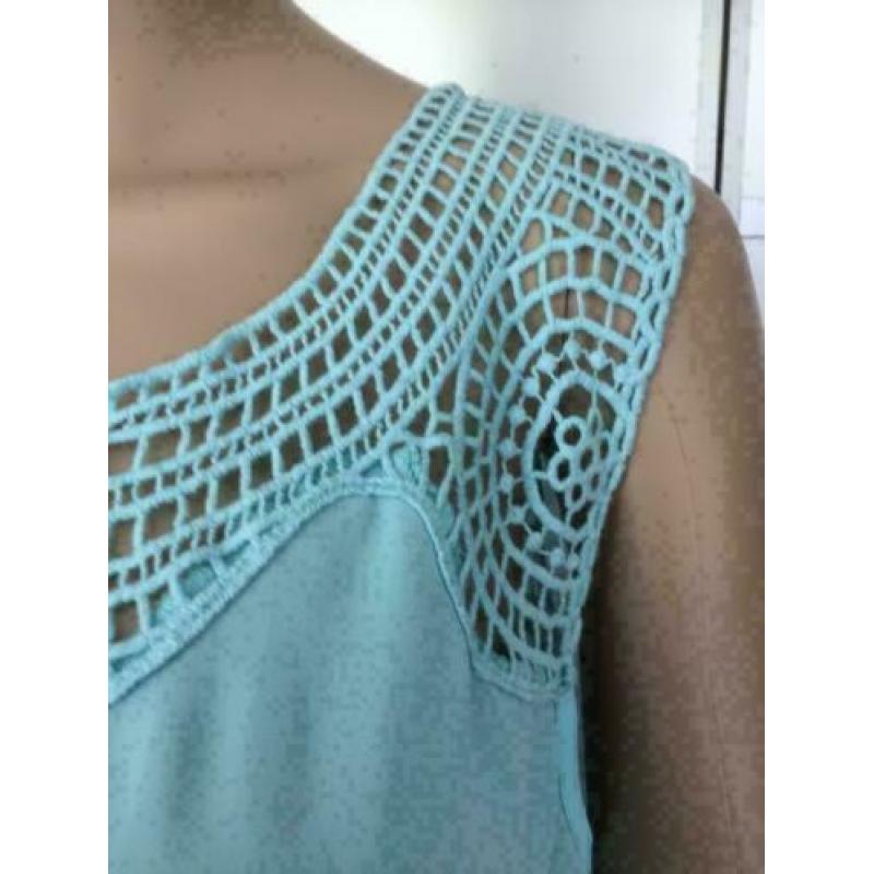 D437 ESQUALO maat 42=L blouse top licht-blauw