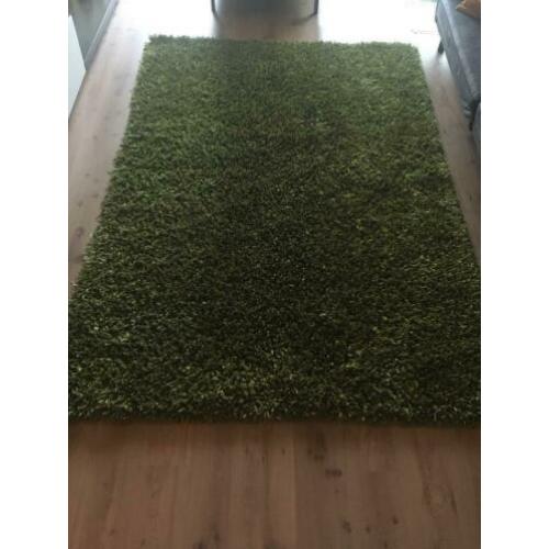 Vloerkleed/Tapijt antraciet met groen 200cm x 300cm