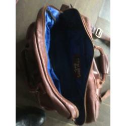 Cowboysbag luiertas cognac met verschoonmatje
