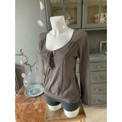 Bruine top longsleeve van Sutherland maat XXS