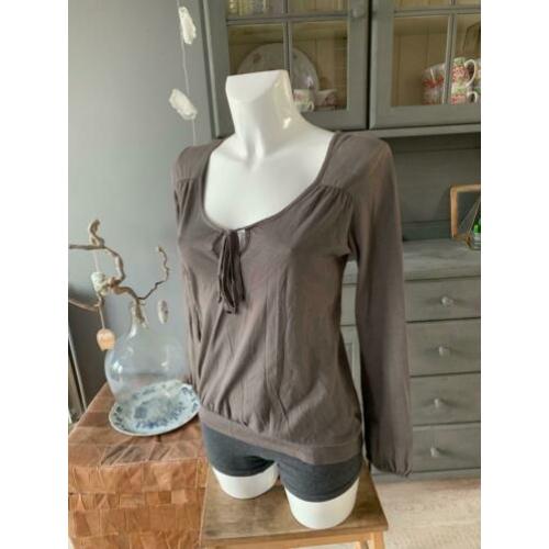 Bruine top longsleeve van Sutherland maat XXS