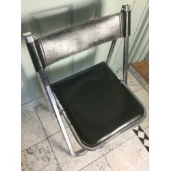 Arrben vintage design klapstoel - leer chroom