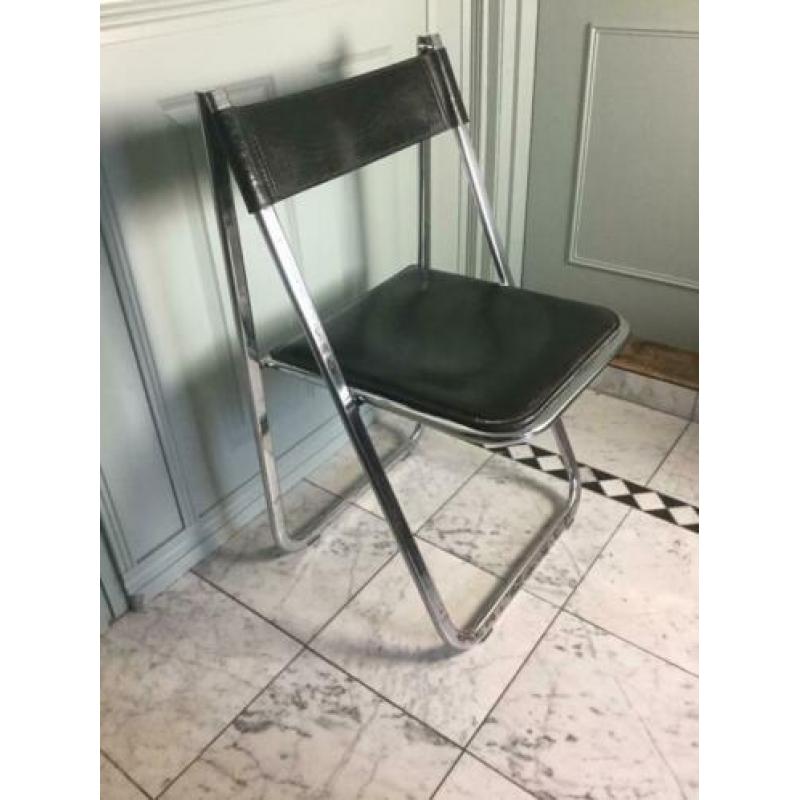 Arrben vintage design klapstoel - leer chroom