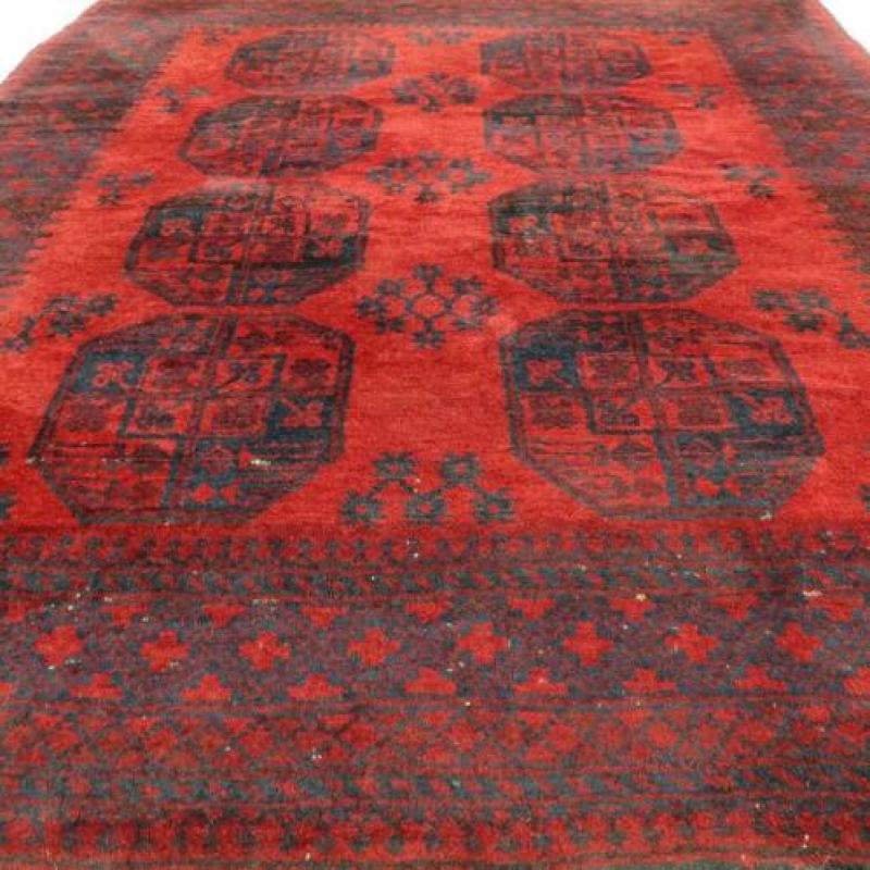 Perzisch tapijt- Afghaan - 223 x 182 cm -Handgeknoopt kleed