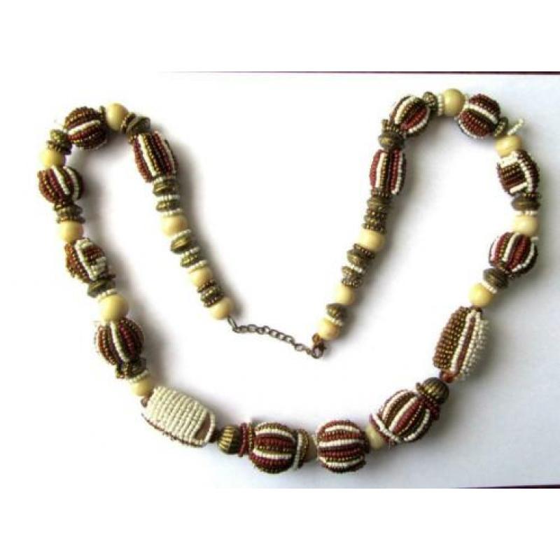 Prachtige Vintage Unieke Tsjechië glas kralen ketting
