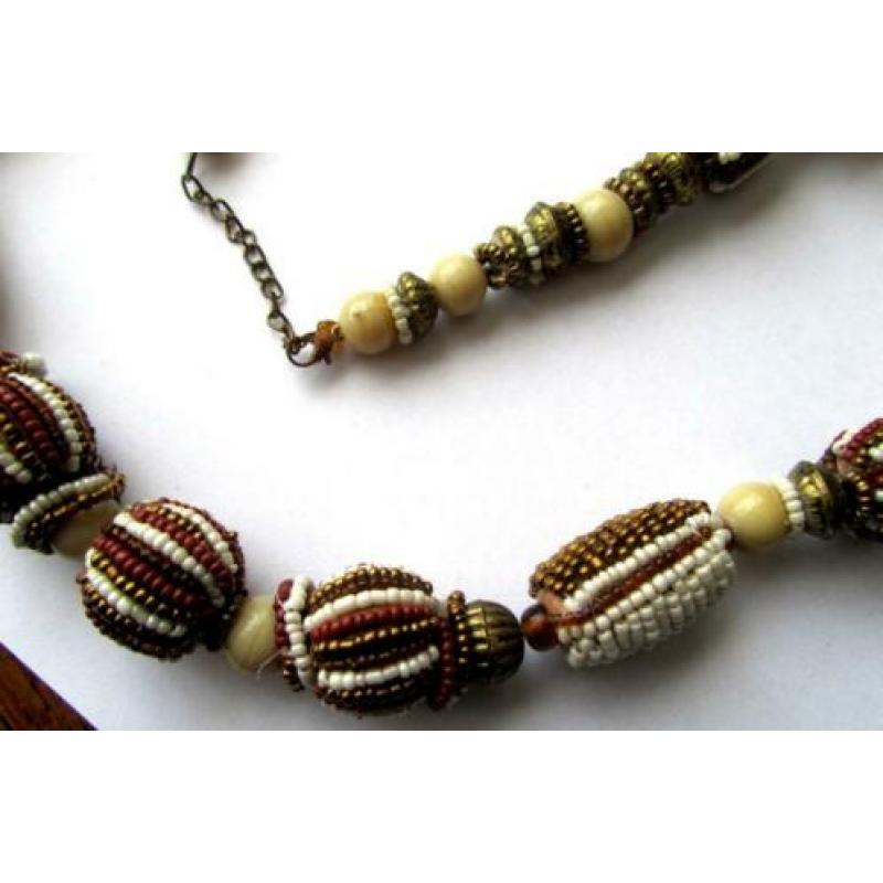 Prachtige Vintage Unieke Tsjechië glas kralen ketting
