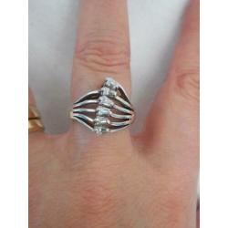 Zilveren royale vintage ring met steentjes nr.1400