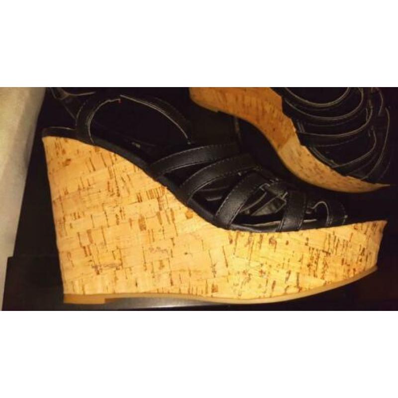 Wedges Sleehakken zwart maat 38