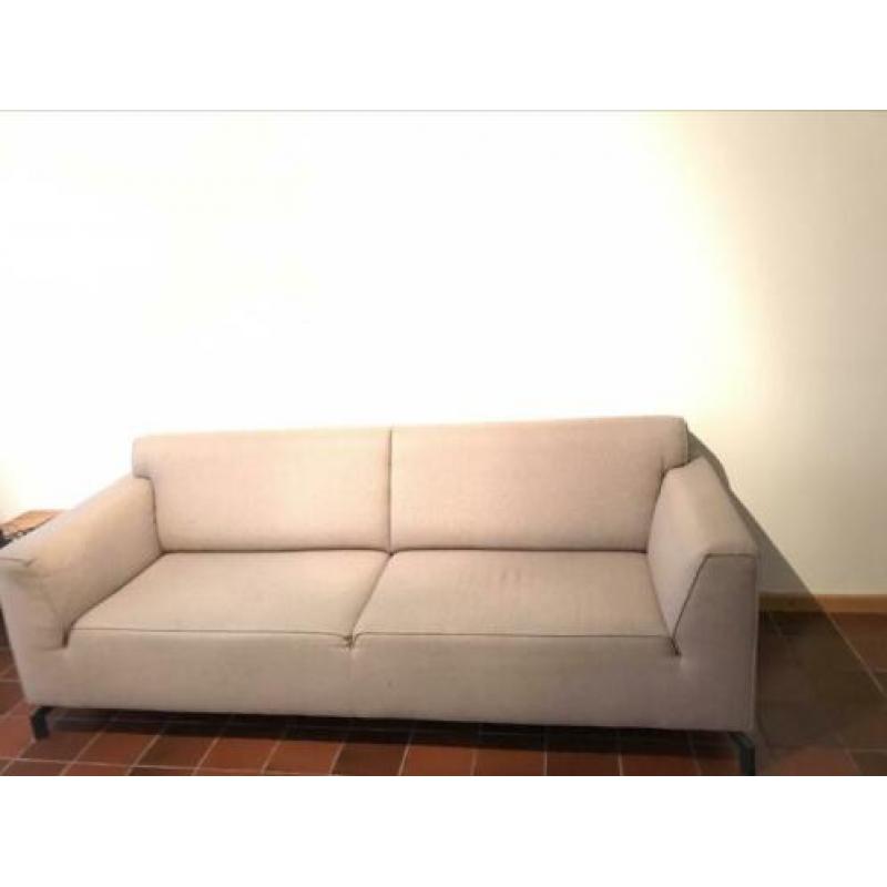 Driezitsbank loungebank grijs beige bruin taupe poef