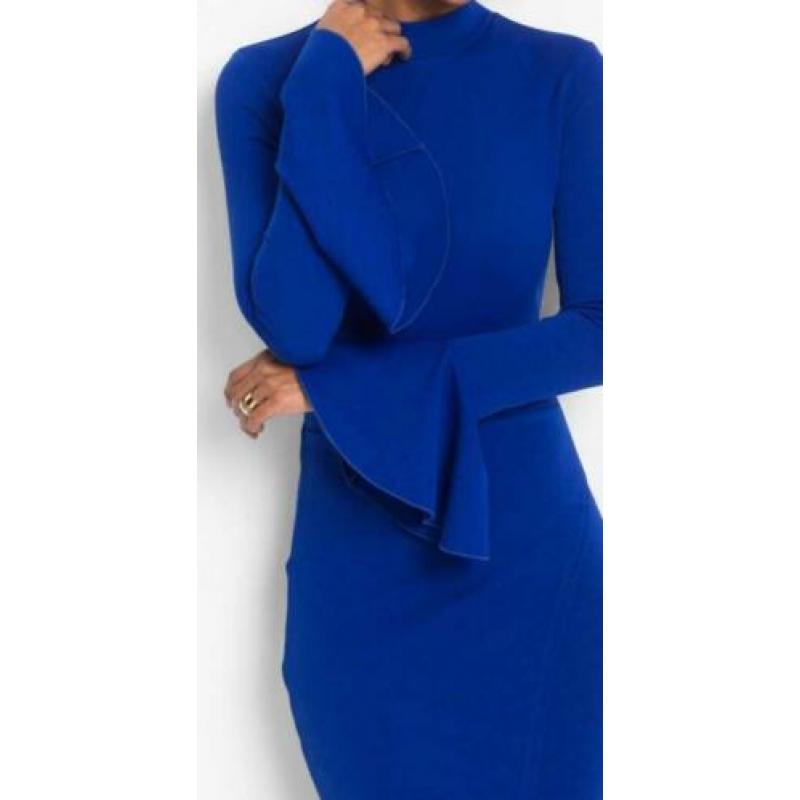 Prachtige blauwe jurk maat L zgan