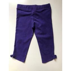 paarse legging 3/4 met strikjes maat 104 ALS NIEUW