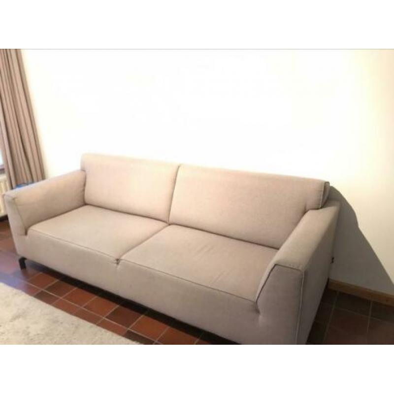 Driezitsbank loungebank grijs beige bruin taupe poef