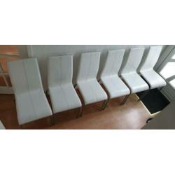 6 Eetkamerstoelen wit