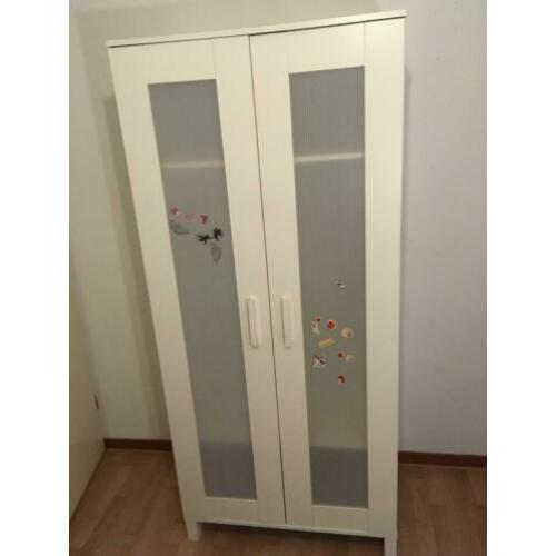 Ikea klerenkast kinderen wit. 81x50,5x180