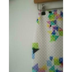 Supermooie koker rok multicolor print Steps S