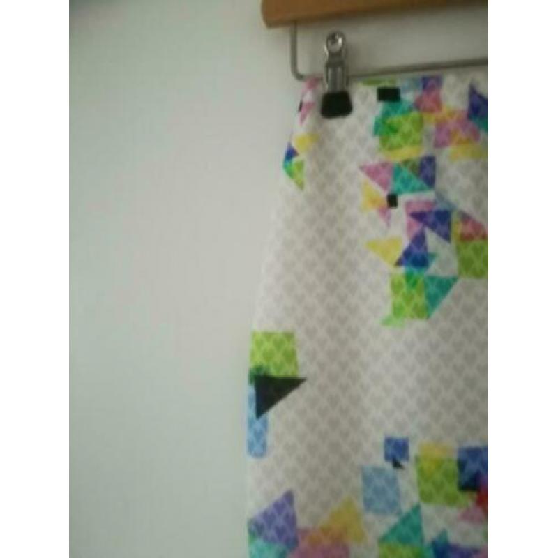 Supermooie koker rok multicolor print Steps S