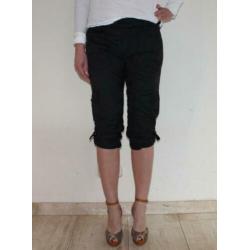 Drykorn cargo/ worker 3/4 broek zwart maat S/ 36 / 38 NIEUW