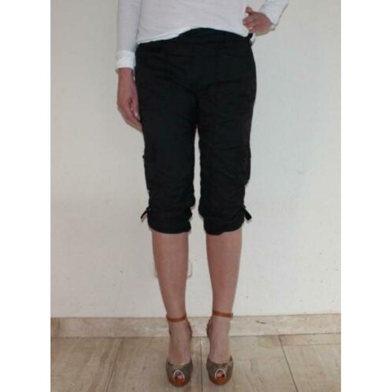 Drykorn cargo/ worker 3/4 broek zwart maat S/ 36 / 38 NIEUW
