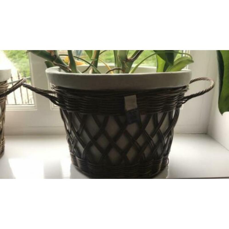 Rivièra maison rustic rattan ovale bloempotten.