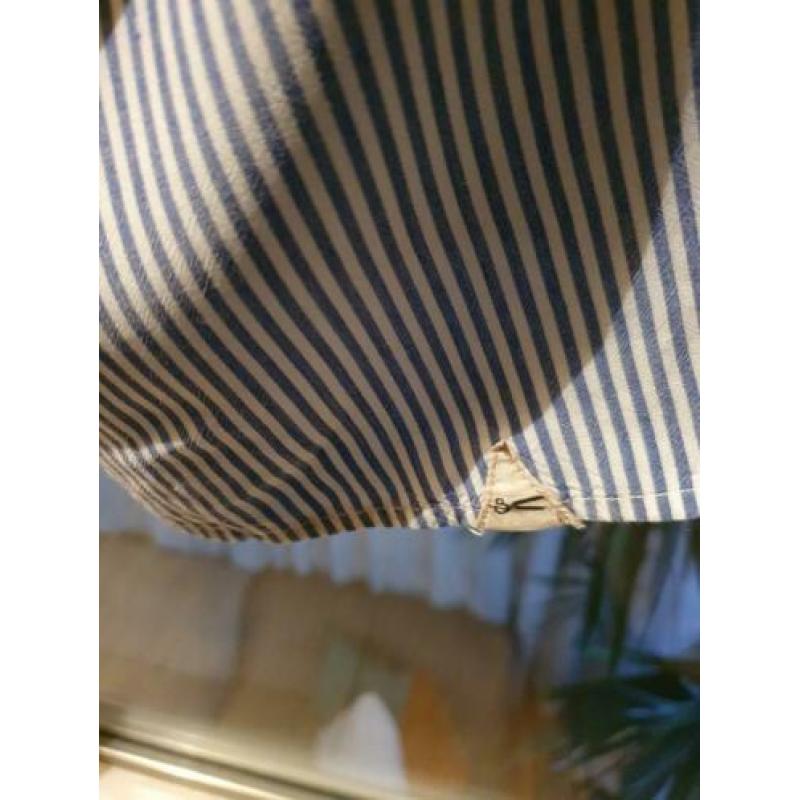 Denham blouse mt xs blauw wit gestreept korte mouw