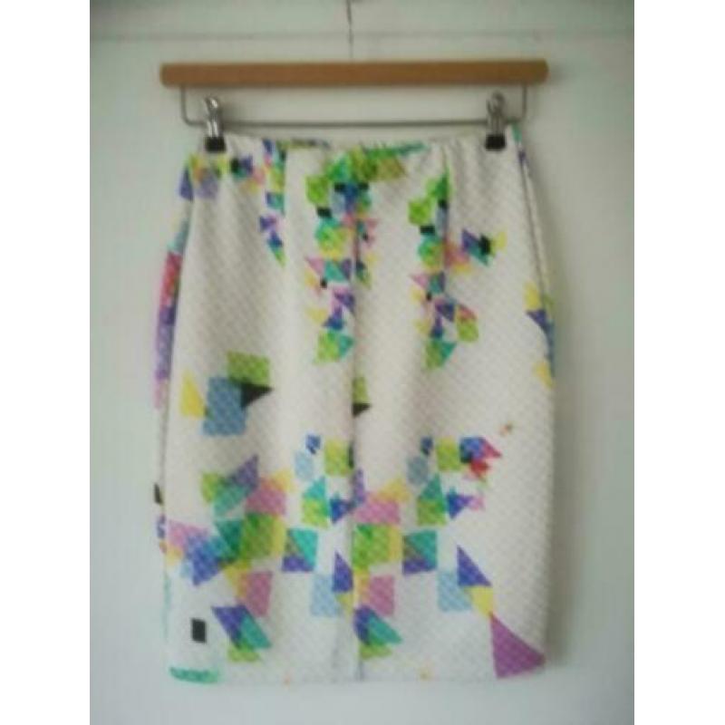 Supermooie koker rok multicolor print Steps S