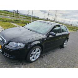 Audi A3 2.0 TDI 103KW 3D 2005 Zwart/leer/navi/dak