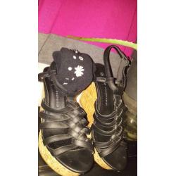 Wedges Sleehakken zwart maat 38