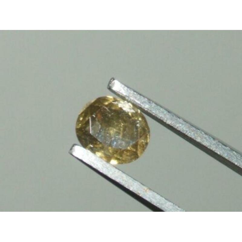Bruin groene diamant edelsteen 0.63crt briljant Zeldzaam!