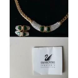 Swarovski ketting en oorklipjes